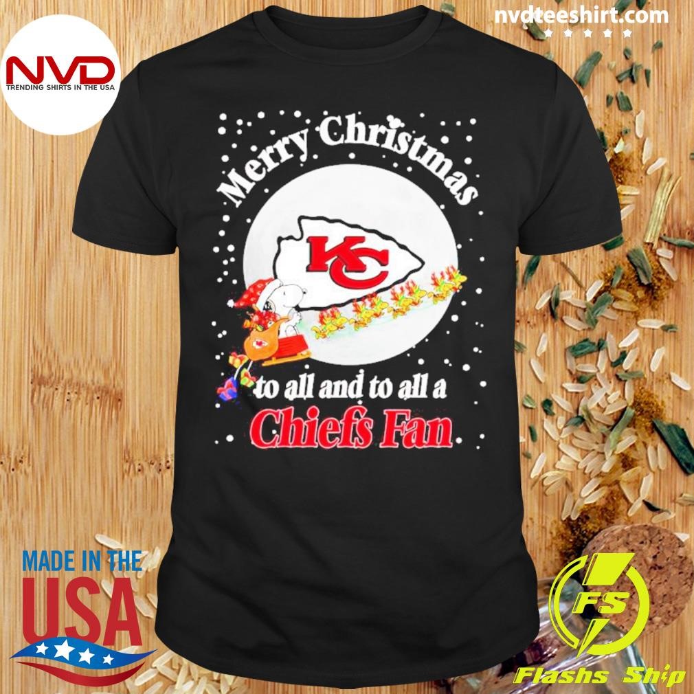 Snoopy Sleigh Merry Christmas To All Kansas City Chiefs Fan Shirt