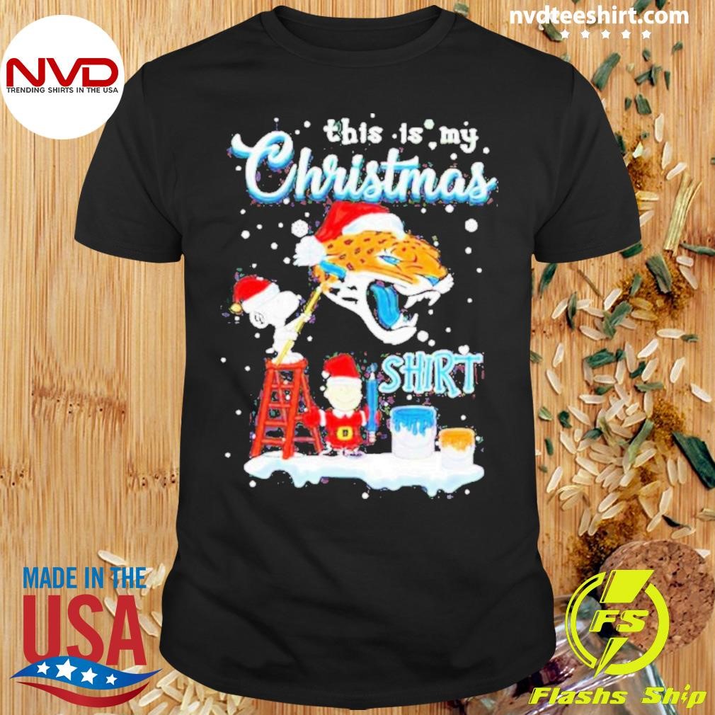 Snoopy and Charlie Brown NFL Jacksonville Jaguars This Is My Christmas Shirt