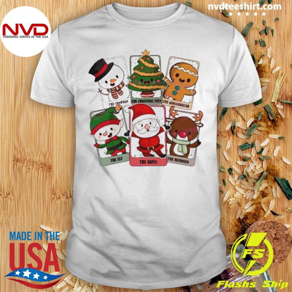 Tarot Card Christmas Characters Retro Shirt
