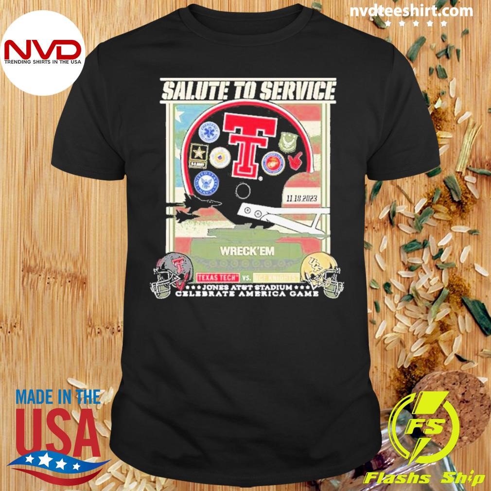 Tech Red Raiders Vs Ucf Knights 2023 Salute To Service Game Day Shirt