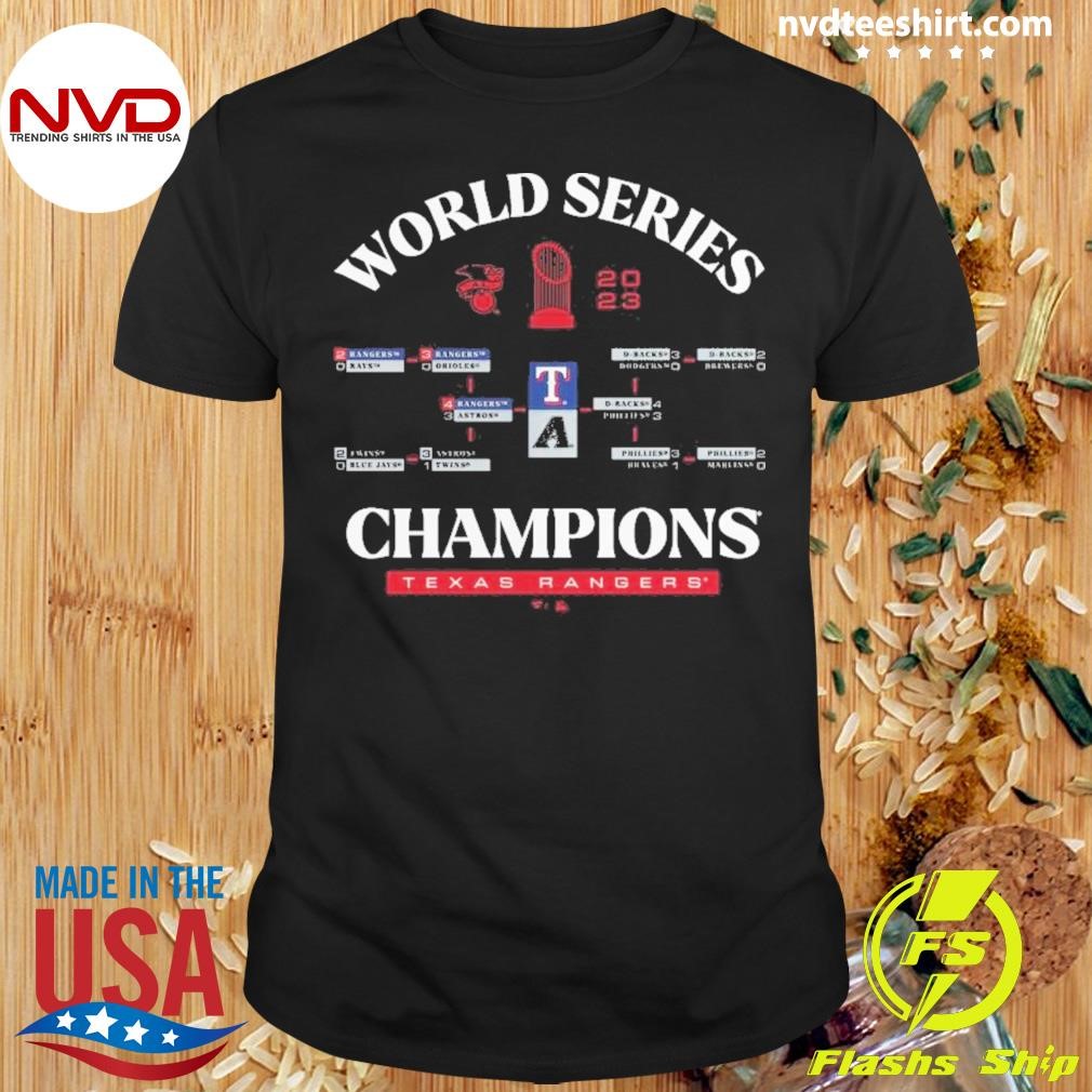 Texas Rangers 2023 World Series Champions Milestone Schedule Shirt