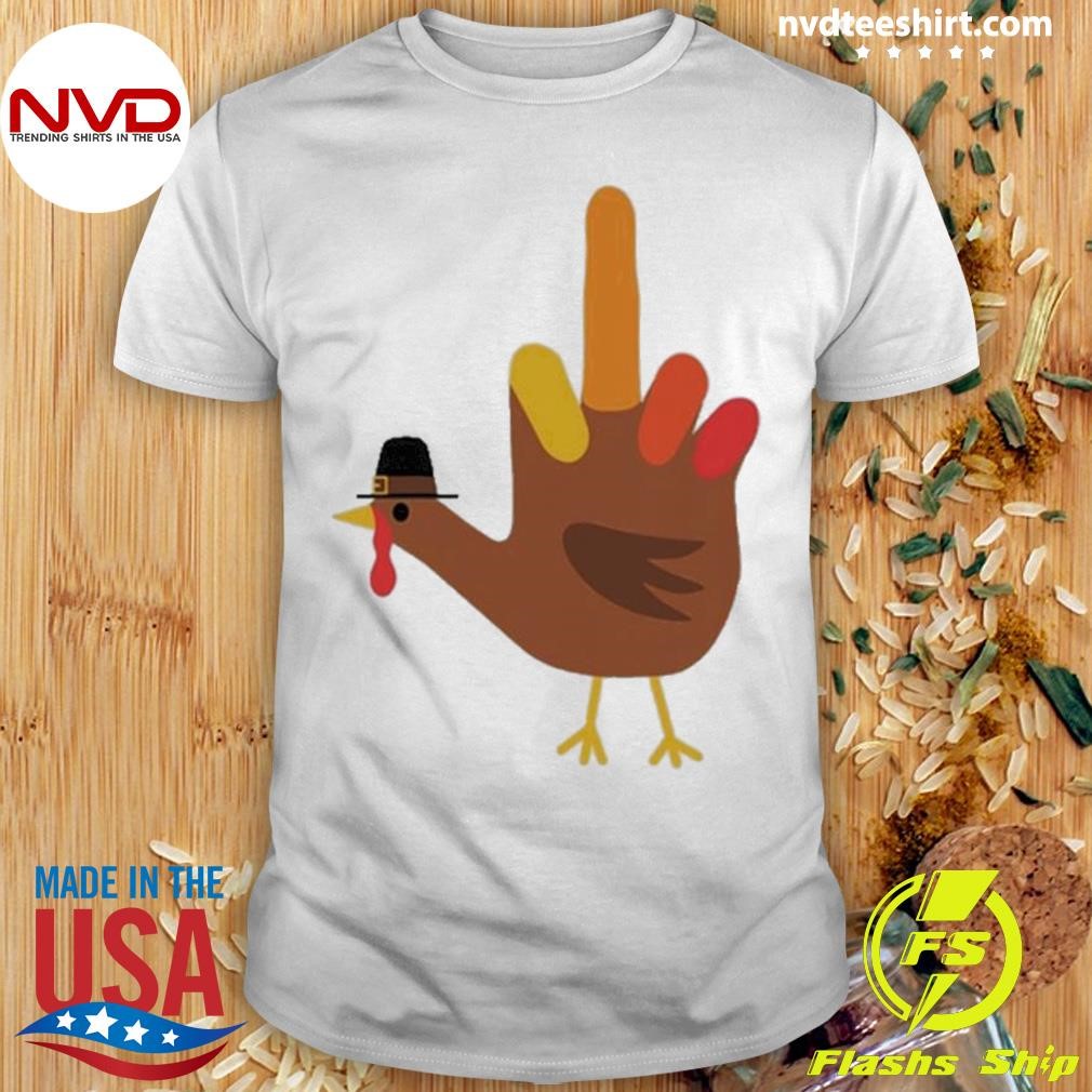 Thanksgiving Bird Funny Hand Turkey Shirt