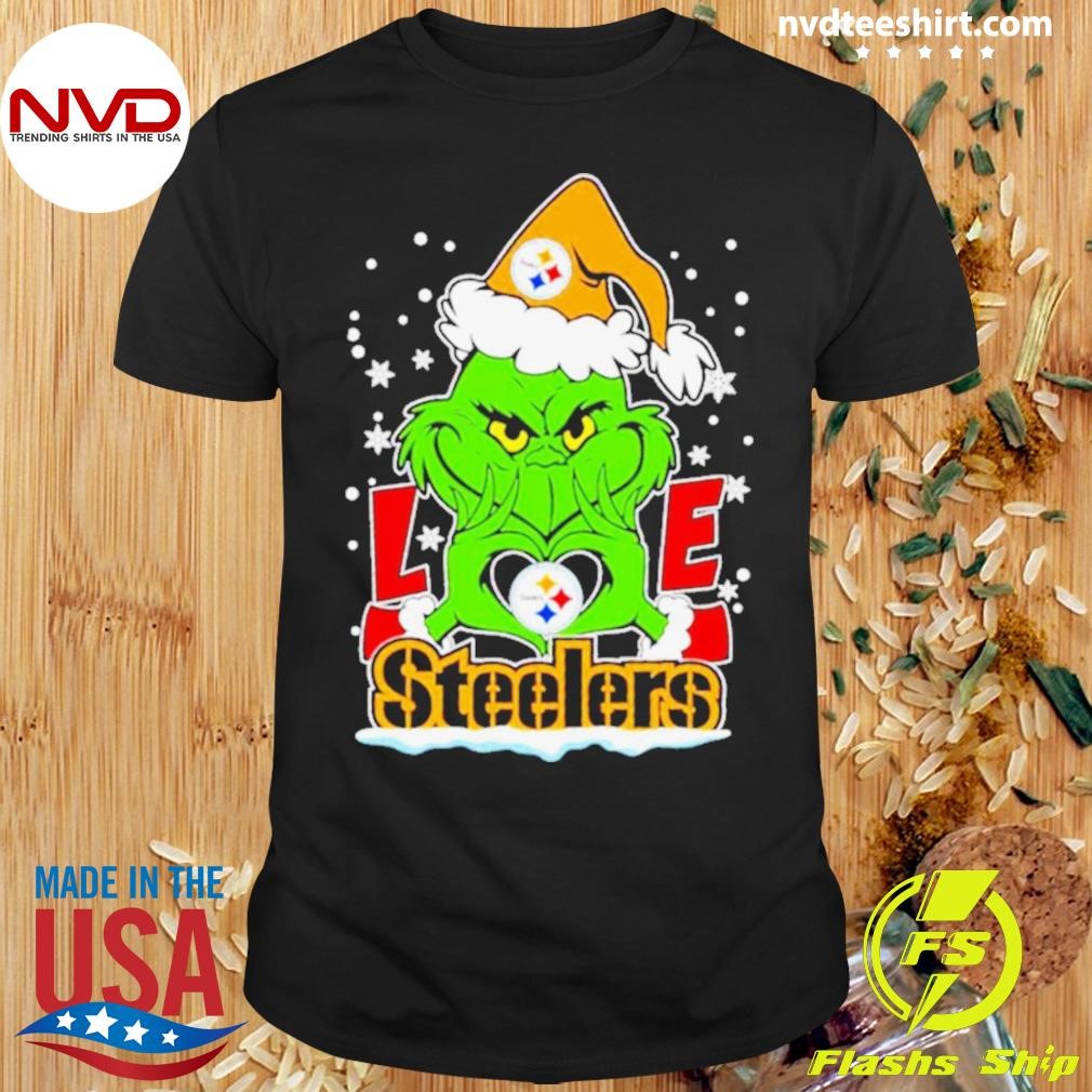 The Grinch Santa Love Pittsburgh Steelers Shirt