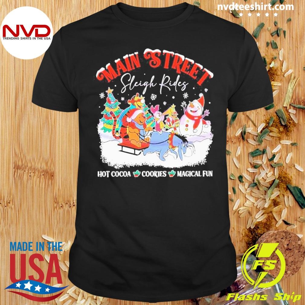 Winnie the Pooh Main Street Sleigh Rides Christmas Shirt