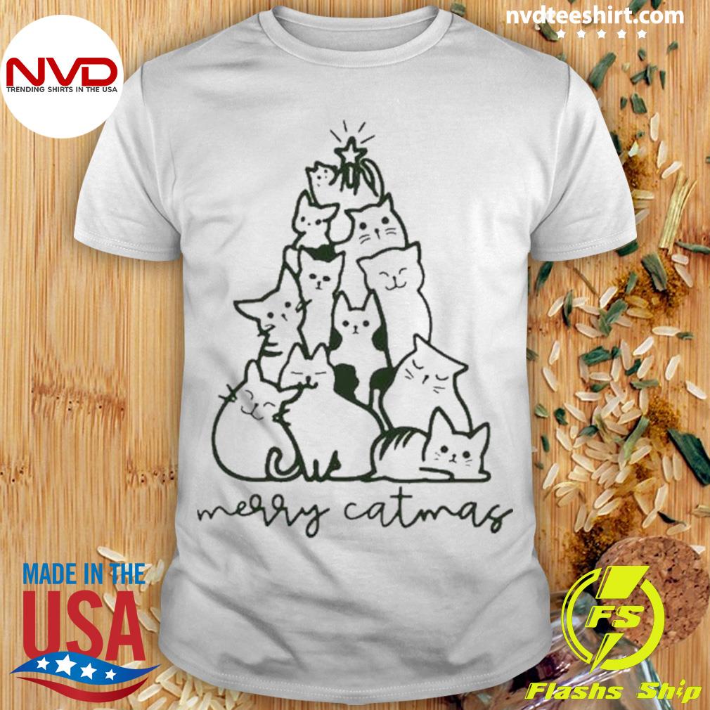 Cats Christmas Tree Merry Catmas Shirt
