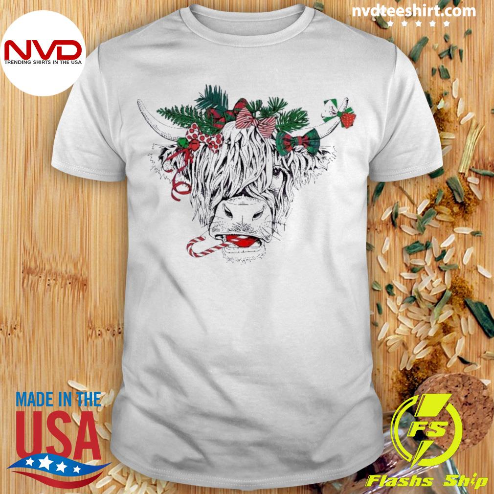 Western Christmas Highland Cow Shirt
