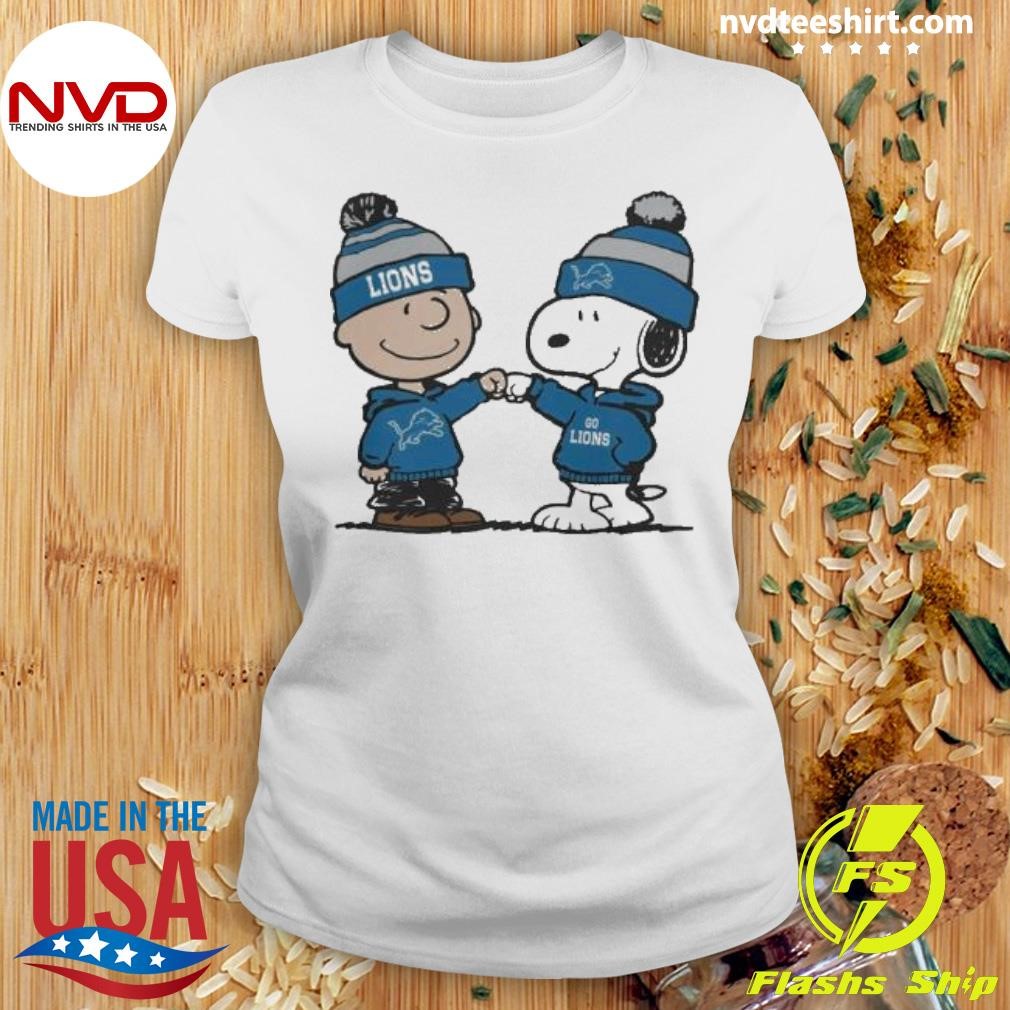 Charlie Brown And Snoopy Wear Nfl Detroit Lions Football 2024 Shirt ...