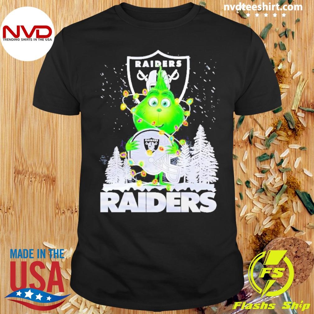 Grinch Christmas Lights Las Vegas Raiders Shirt NVDTeeshirt