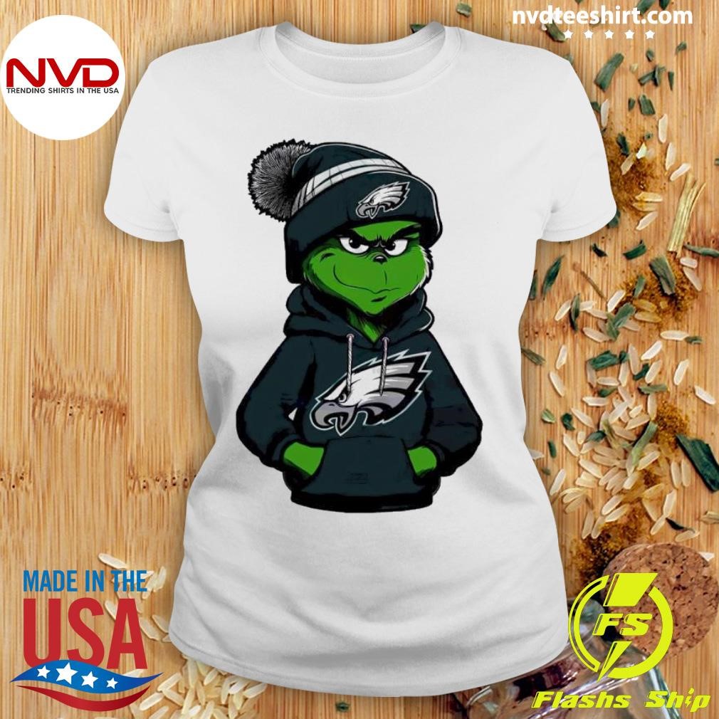 Grinch Wearing Philadelphia Eagles Christmas Shirt NVDTeeshirt