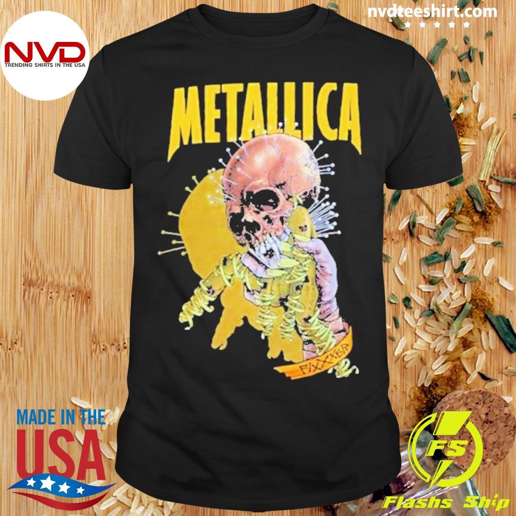 LLICA TULTEX PUSHEAD FIXXXER Tシャツ Metallica Fixxxer Graphic Pushead 90s Concert Tour T Shirt