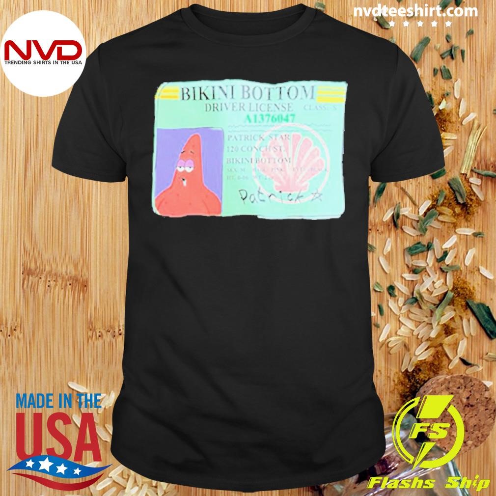 Nickelodeon Patrick Star Bikini Bottom Driver's License Shirt - NVDTeeshirt