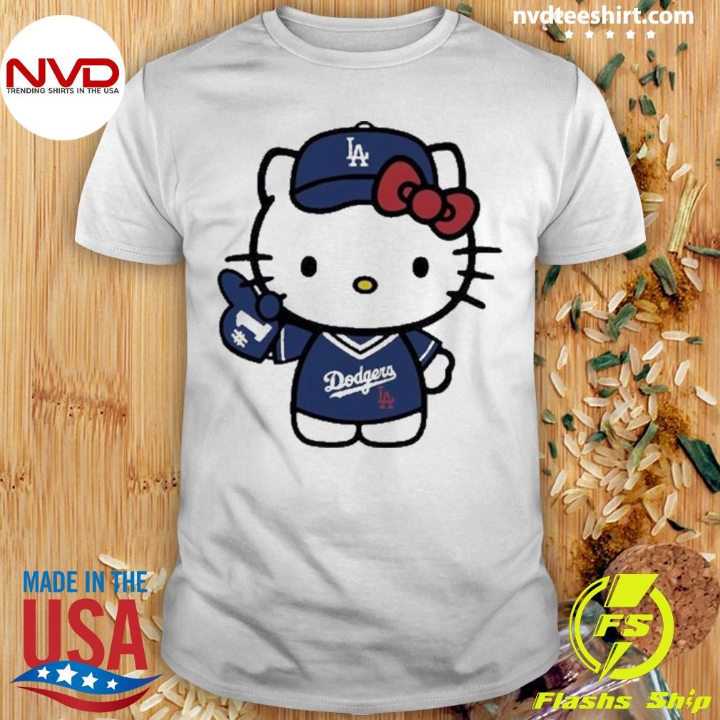 【Ｌ】 Hello Kitty LA Dodgers Tシャツ レア Dodgers Hello Kitty T-shirt, LA Baseball Shirt, Cute Sports