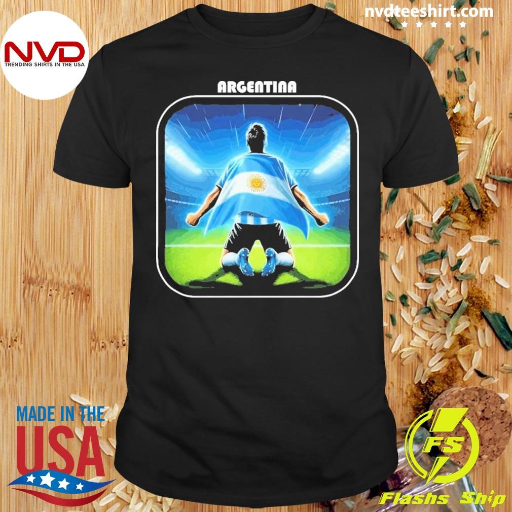 Cool Argentina National Soccer Team With Flag Shirt
