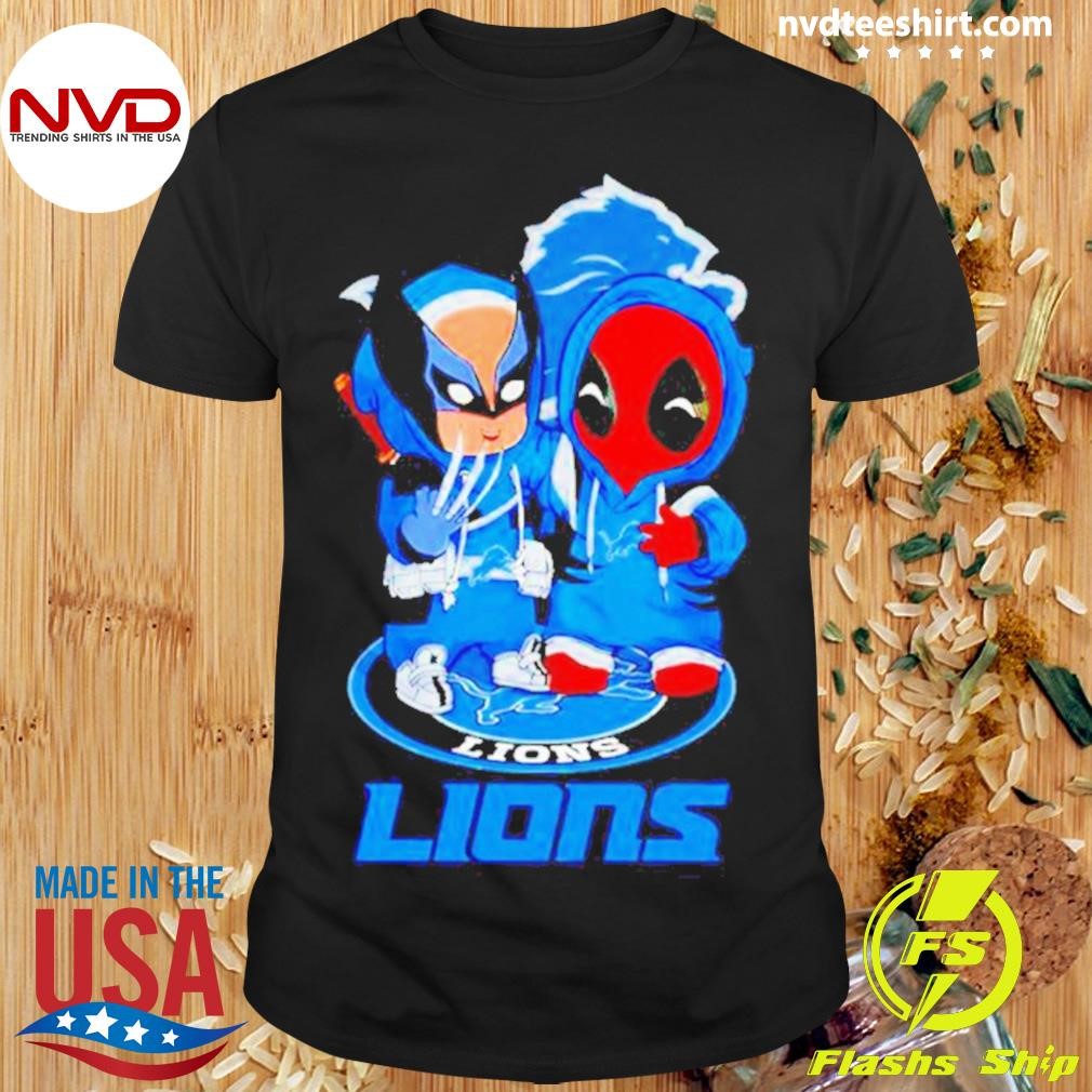Detroit Lions Marvel Wolverine And Deadpool True Friends Shirt