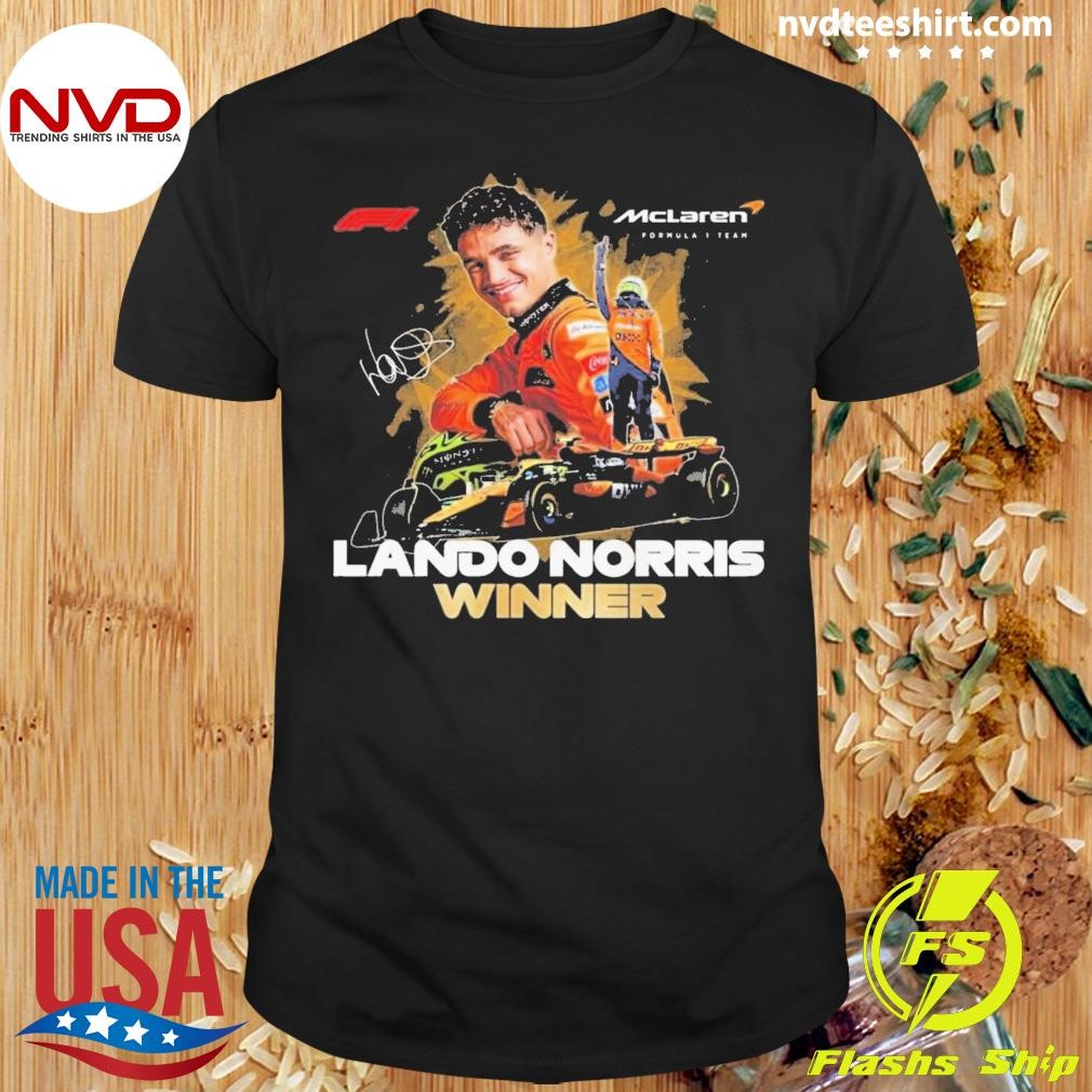 Lando Norris McLaren F1 Team 2024 Winner Signature Shirt