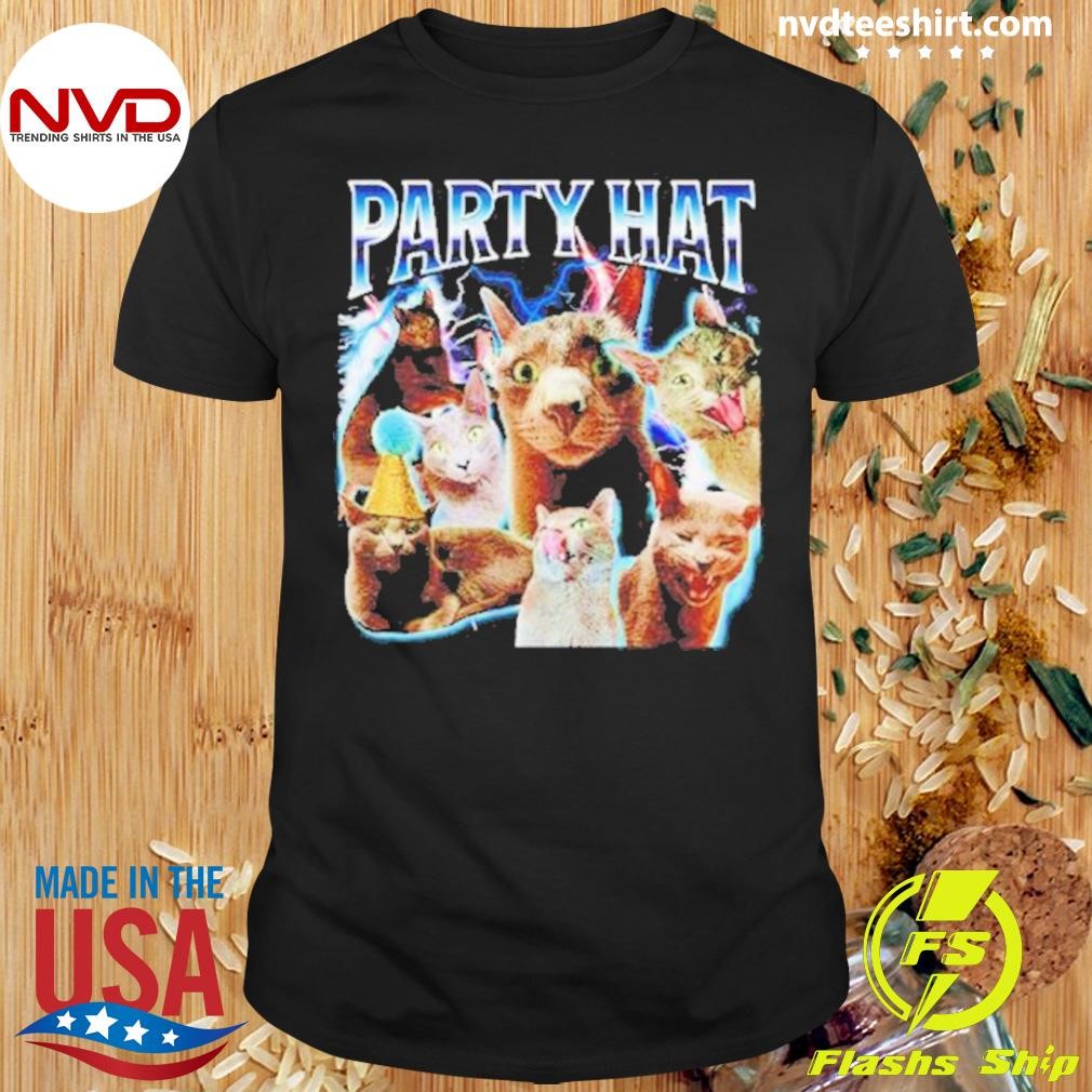 Reallylittlecat Party Hat Cat Shirt