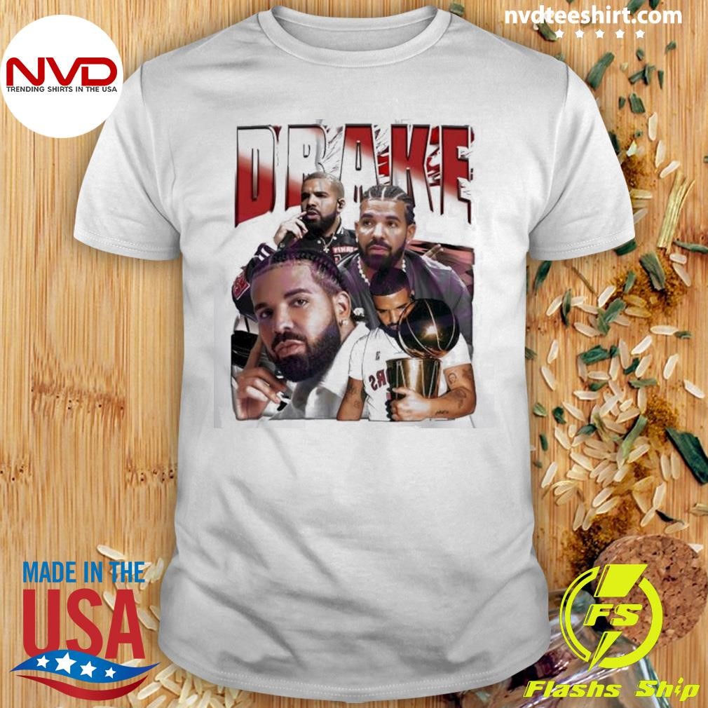 Retro Drake Canadian Rapper Holding Basketball Trophy 2024 Shirt ...