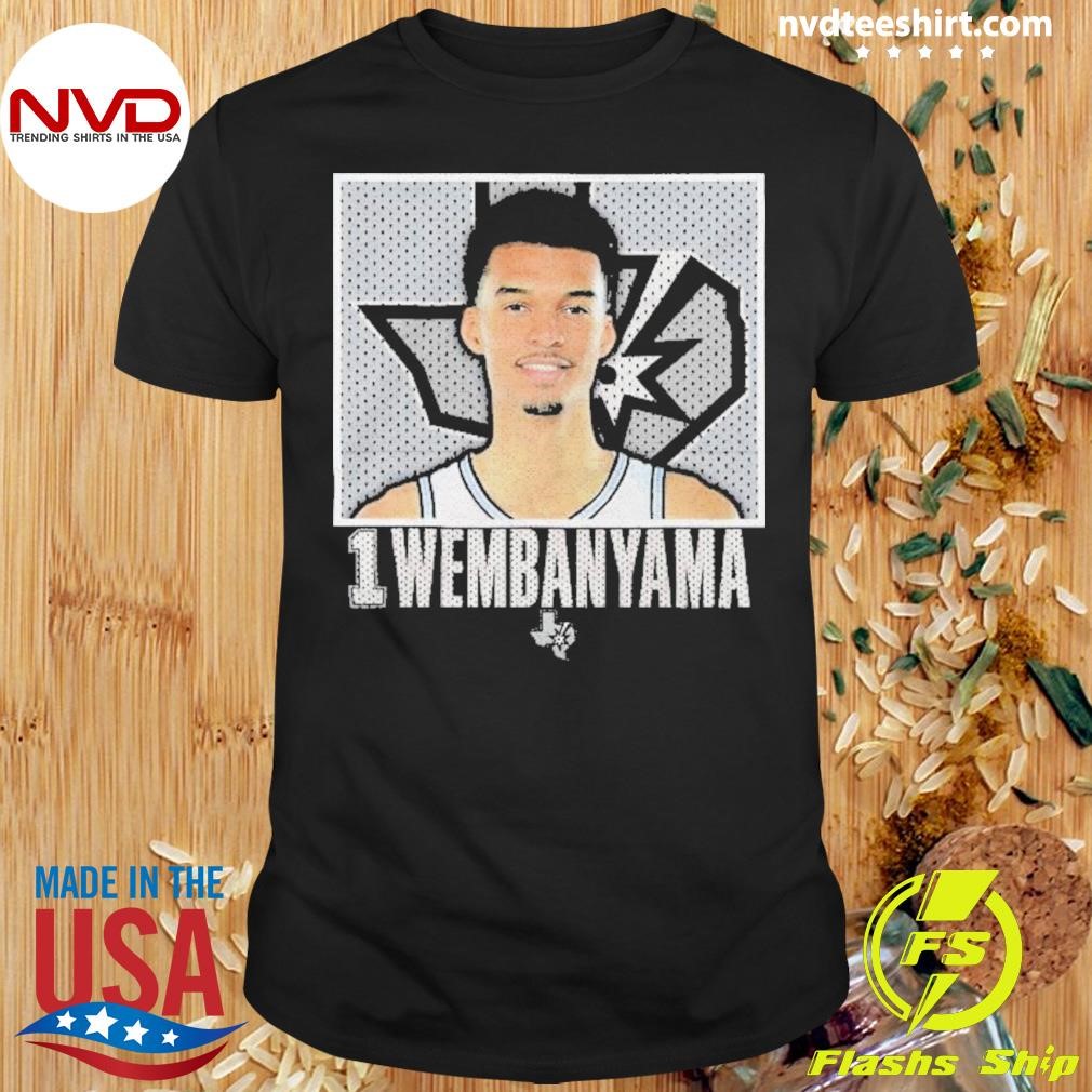 San Antonio Spurs Men’s Stadium Essentials Box Out Victor Wembanyama Black Shirt