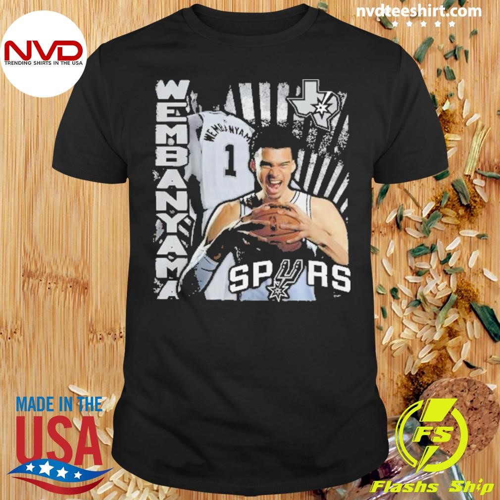 San Antonio Spurs Men’s Stadium Essentials Victor Wembanyama Boxout Black Shirt