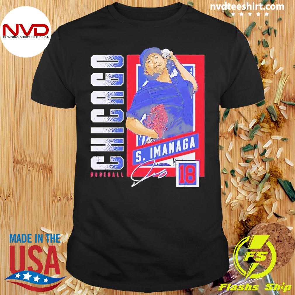 Shota Imanaga 18 Chicago Cubs Baseball Signature Comic Shirt