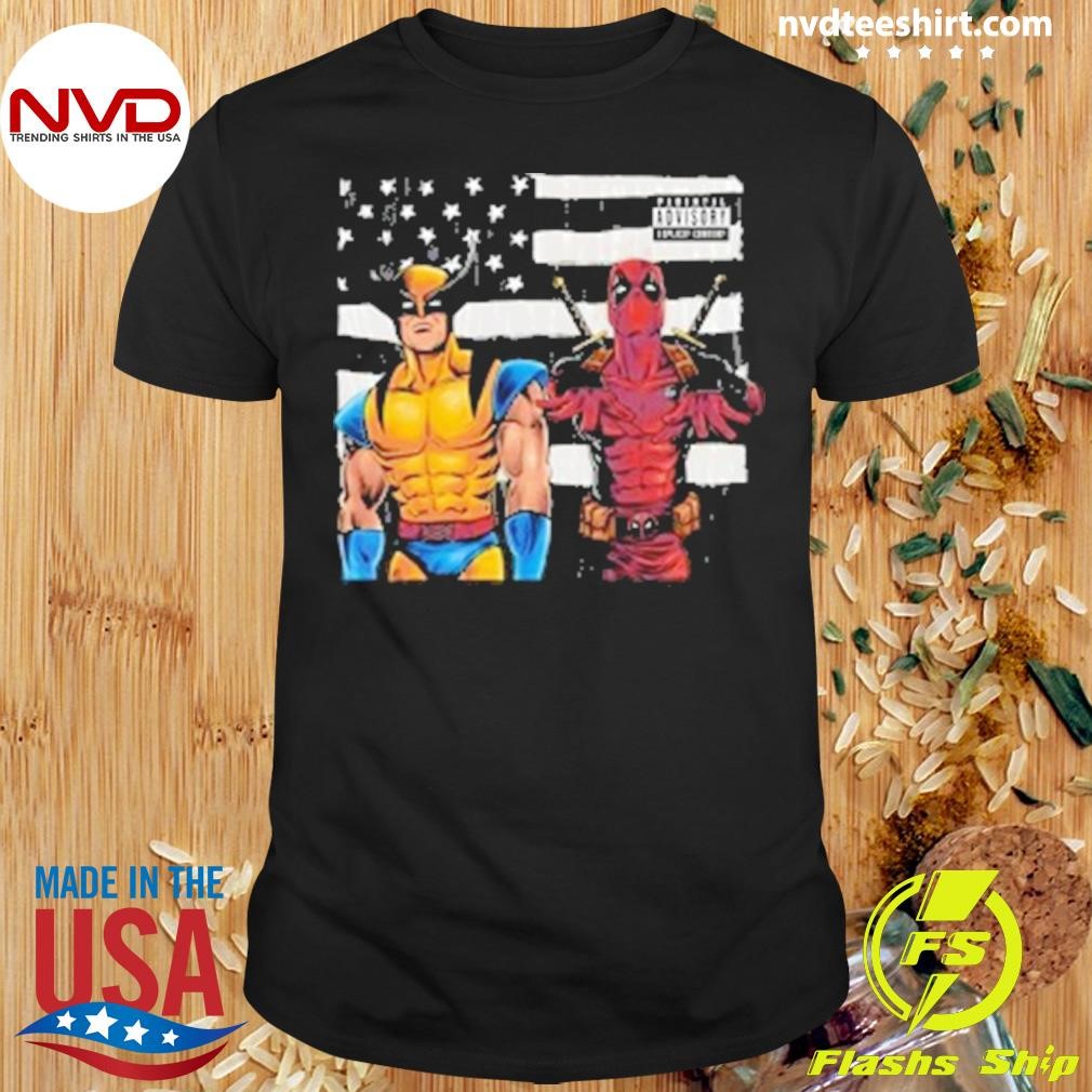 Wolverine And Deadpool Outkast Stankonia Flag Parody Shirt