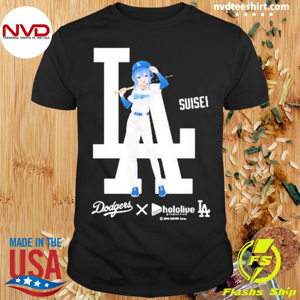 [新品•未使用] Dodgers x hololive Tシャツ XL La Dodgers X Hololive Night Suisei Shirt - NVDTeeshirt