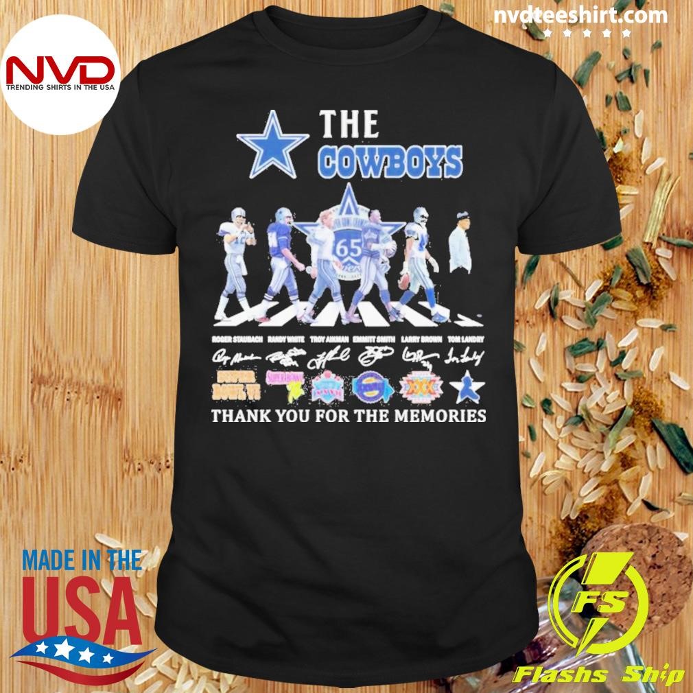 65th Anniversary The Cowboys Abbey Road Thank You For The Memories Signatures Shirt