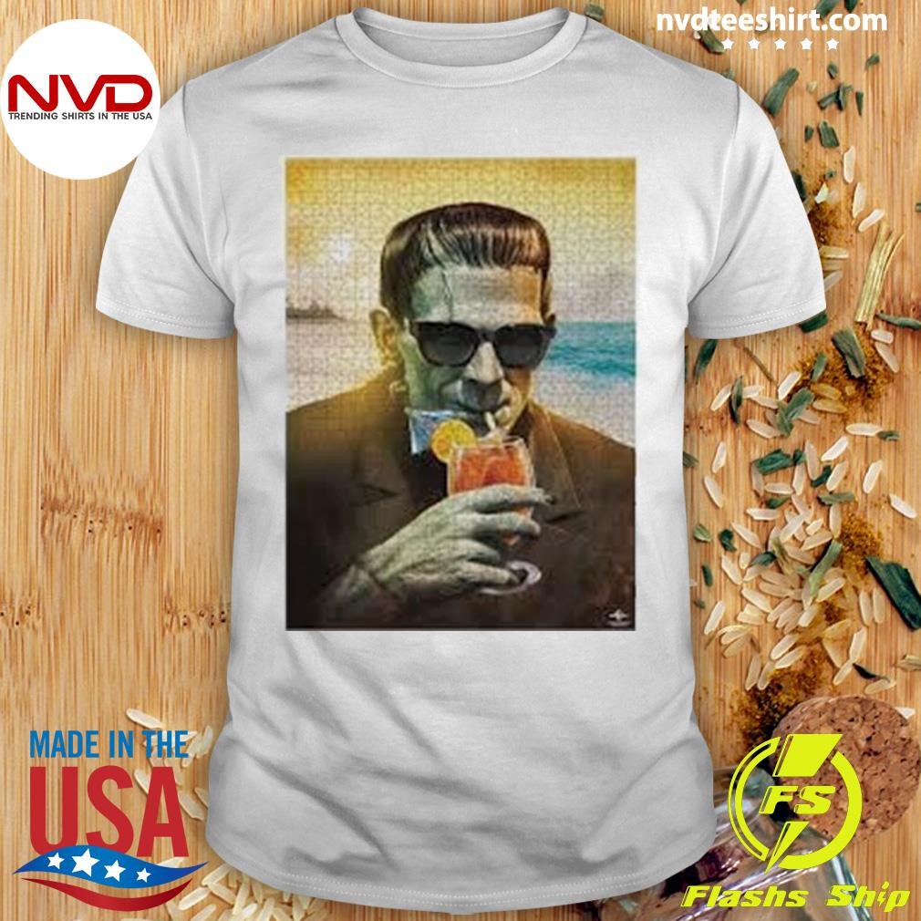 Frankenstein At The Beach Jigsaw Puzzle Shirt