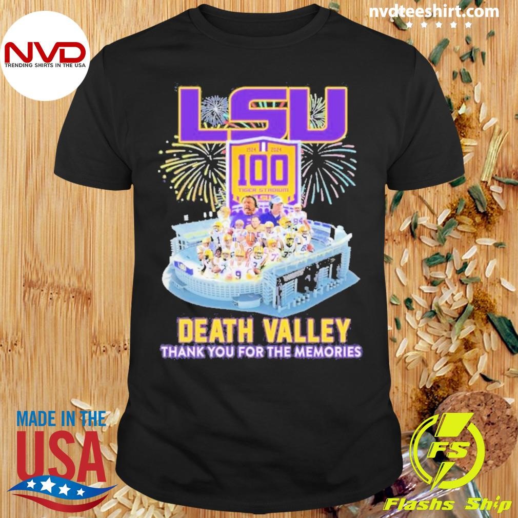 Lsu Tigers 100 Season 1924-2024 Death Valley Thank You For The Memories Signatures Shirt