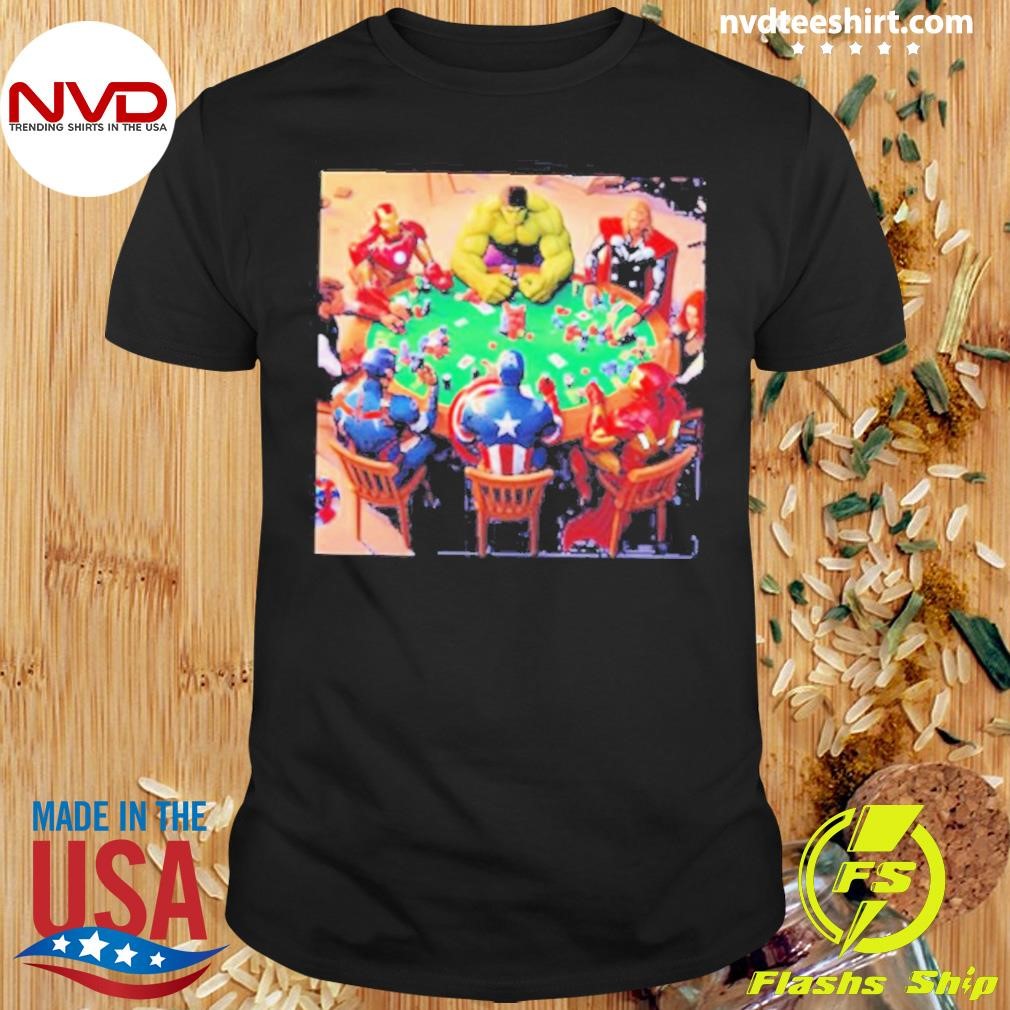 Marvel Characters Playing Poker Shirt