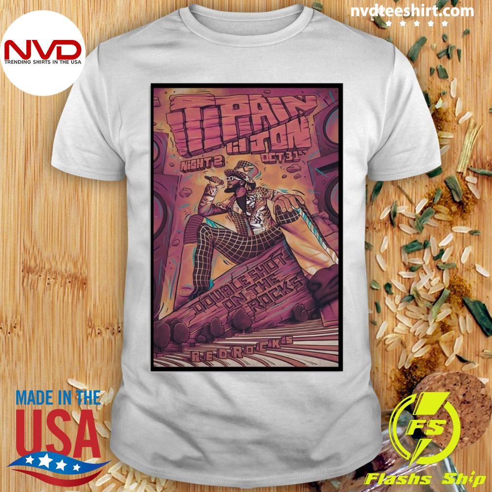 Tpain Red Rocks Event 10 31 2024 Poster Limited Shirt