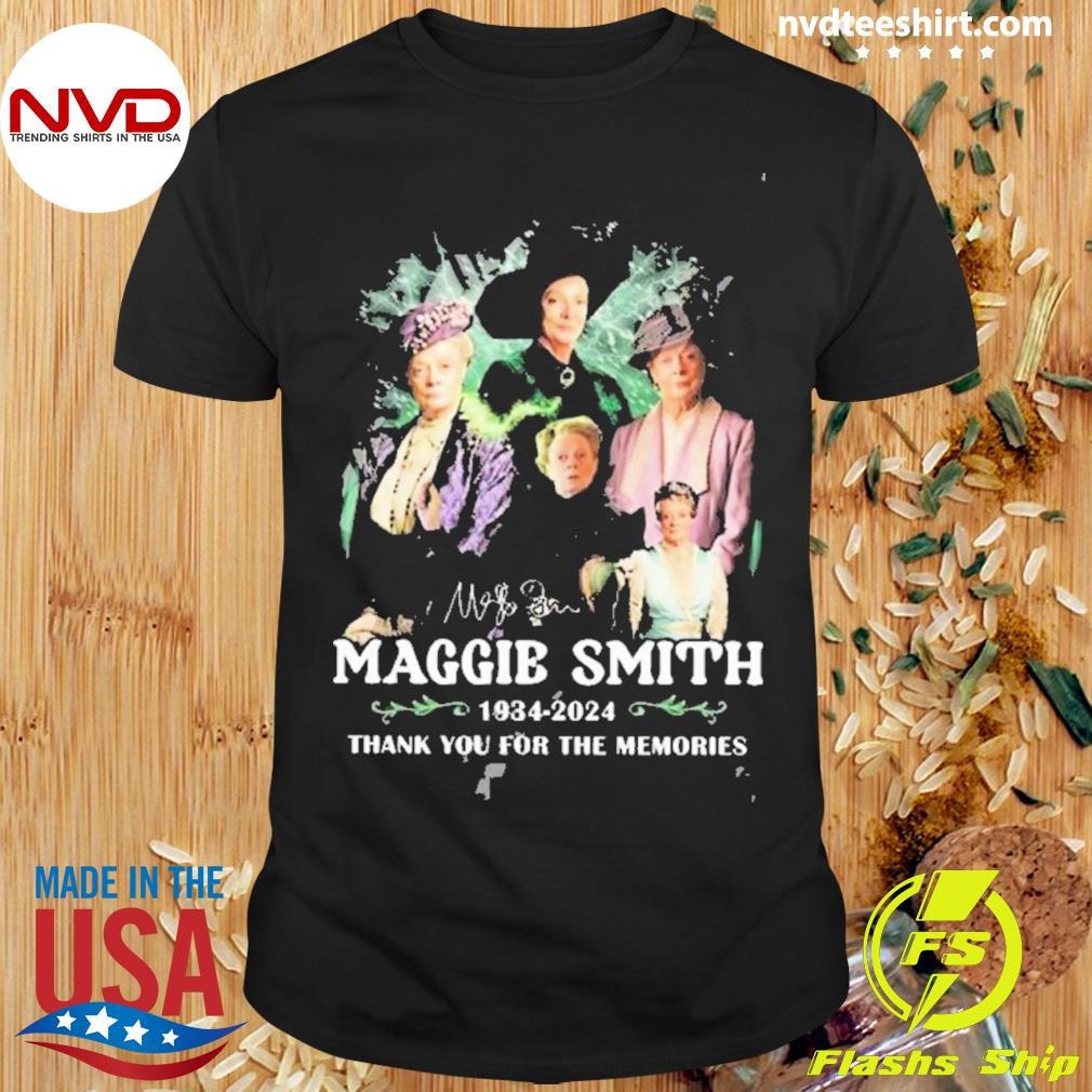 90 Years Of 1934-2024 Maggie Smith Thank You For The Memories Signature 2024 Shirt