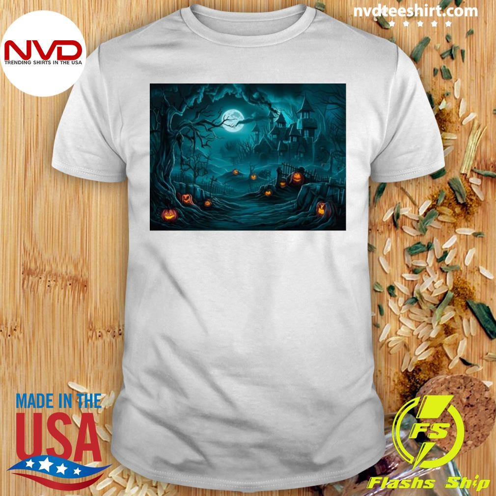 A Scary Halloween Themed Background Shirt