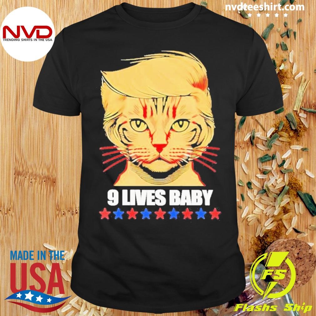 Cat 9 Lives Baby Trump Maga 2024 Shirt