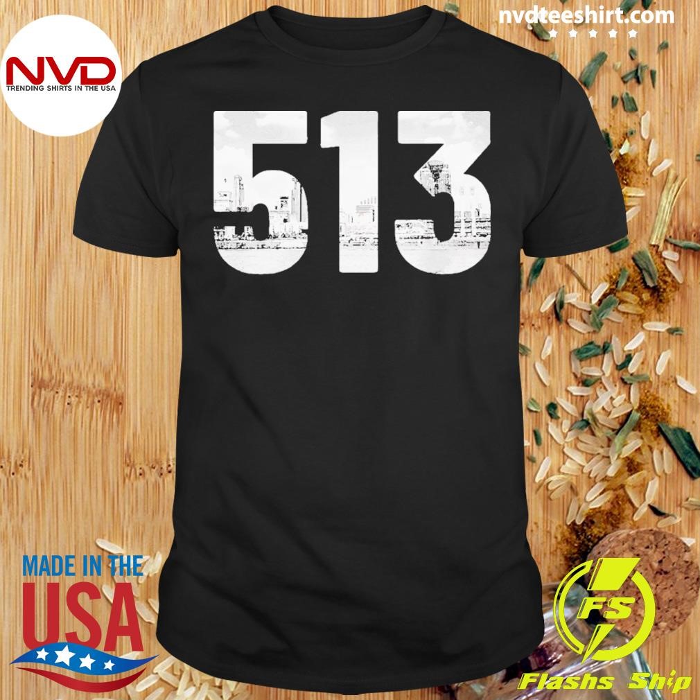 Cincinnati 513 Area Code Skyline Ohio 2024 Shirt