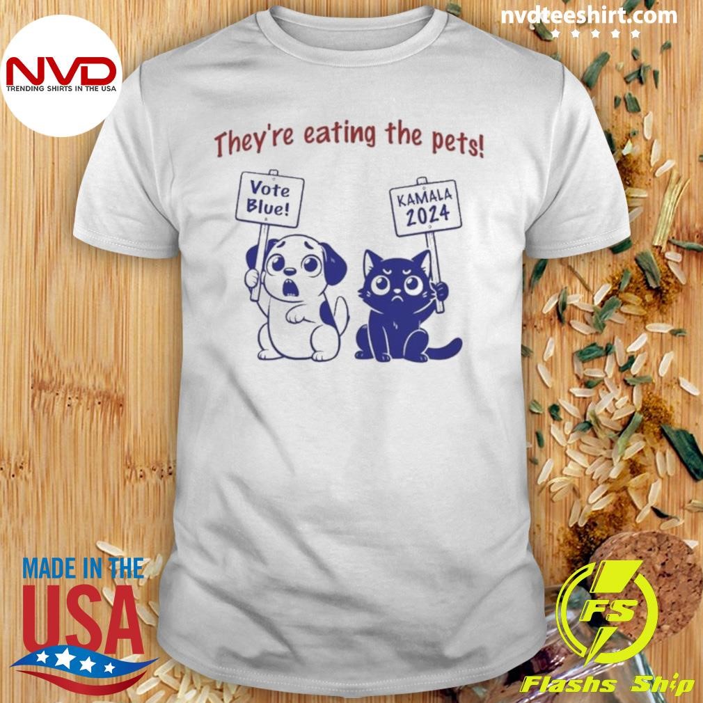 Debate Dog Cat Vote Blue Kamala 2024 They’re Eating the Pets Shirt