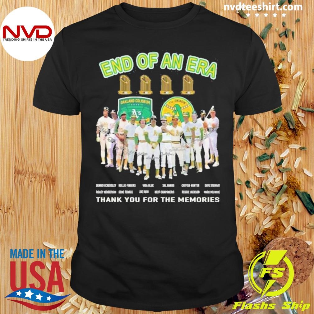 End Of An Era Oakland Athletics Signature Thank You For The Memories 2024 Shirt