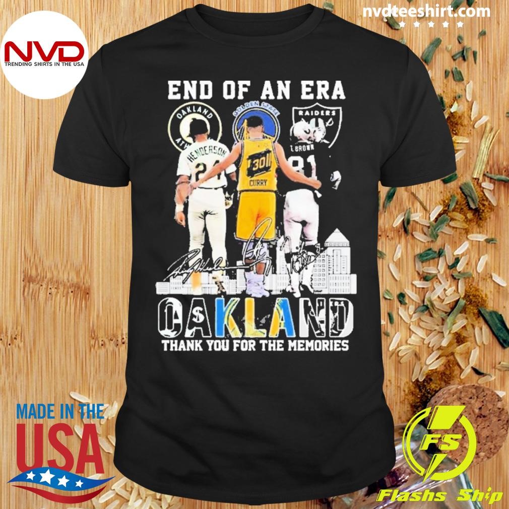 End Of An Era Oakland Thank You For The Memories Signatures 2024 Shirt