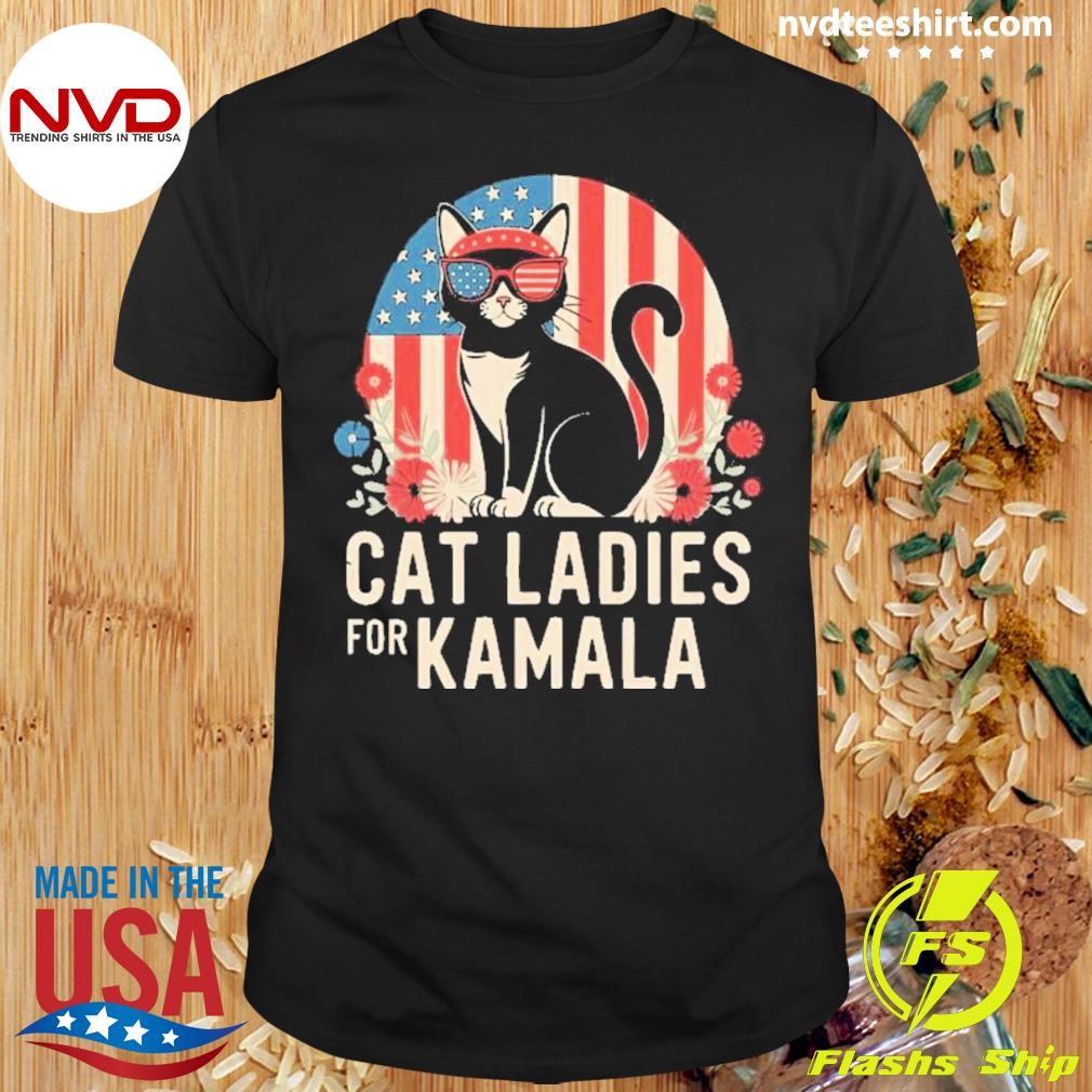 Funny Cat Ladies For Kamala Harris President Election Women Shirt