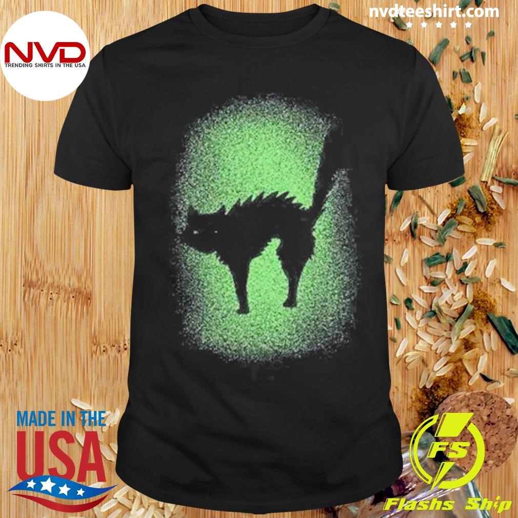 Glowing Cat Glow In The Dark Cool Halloween Shirt