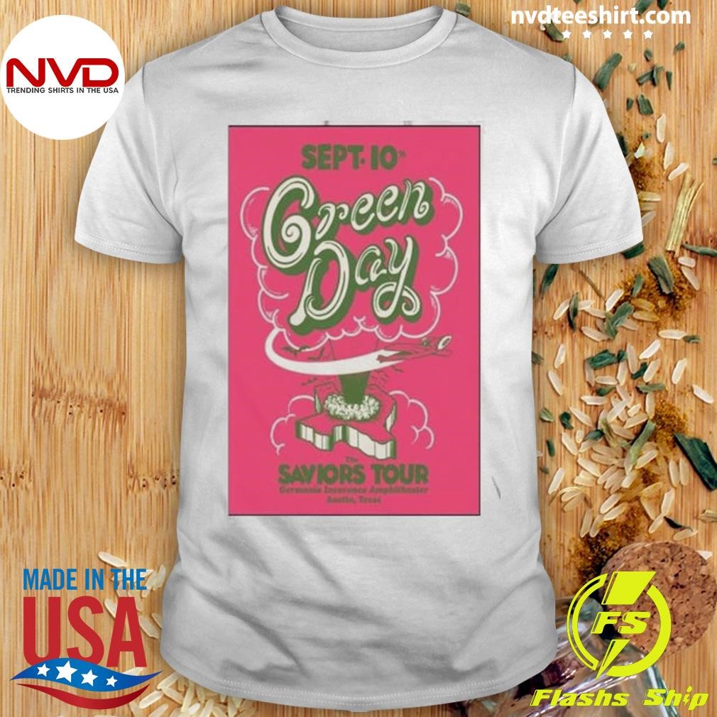 Green Day On Sept 10 2024 Live At Germania Insurance Amphitheater Austin Tx Festival Poster Shirt