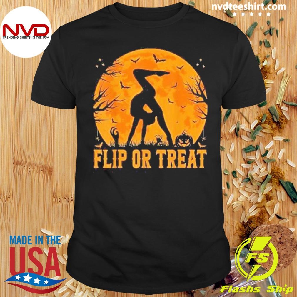 Gymnastics Halloween Flip Or Treat Shirt