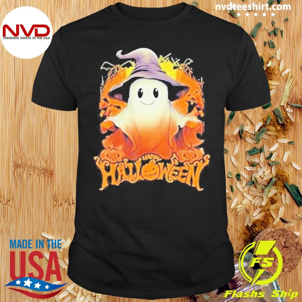 Happy Halloween Ghost Halloween Bat & A Halloween Pumpkin Shirt