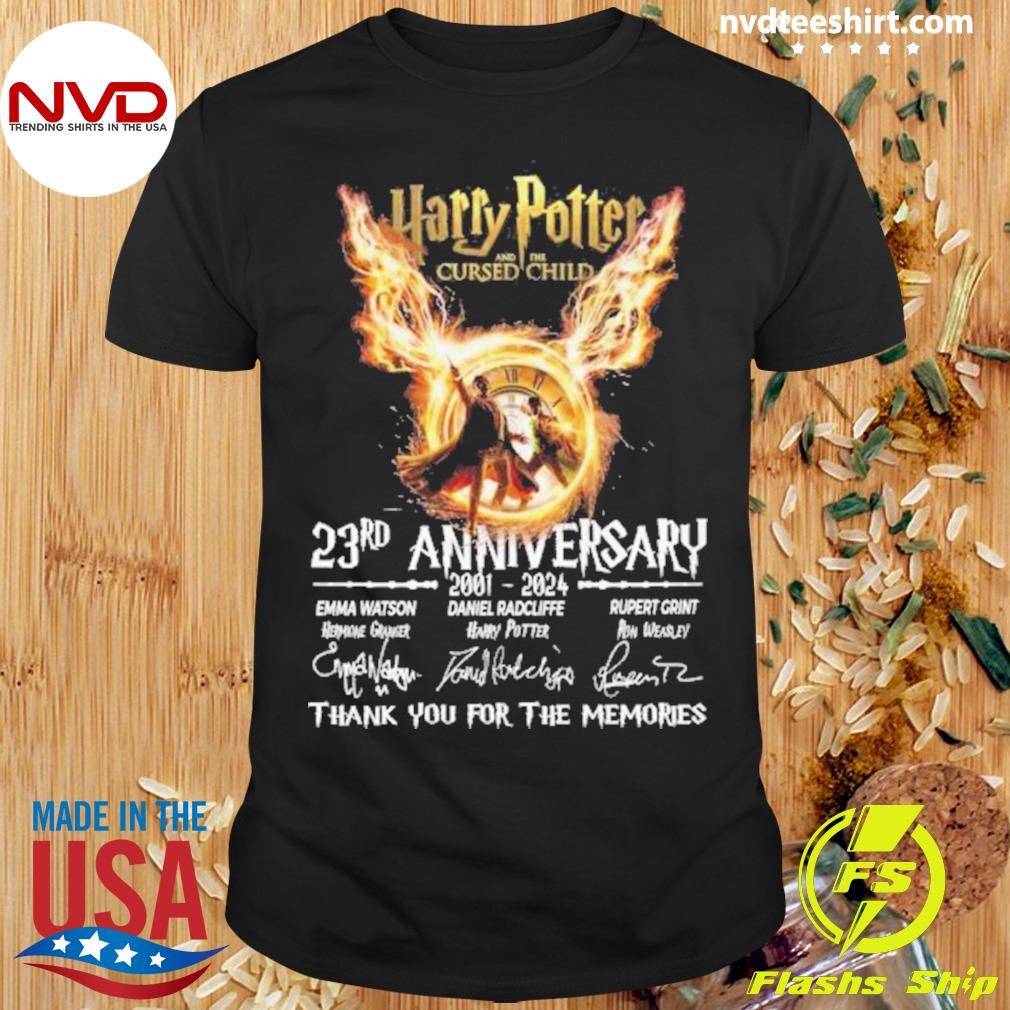 Harry Potter And The Cursed Child 23rd Anniversary 2001-2024 Signature Thank You For The Memories Shirt