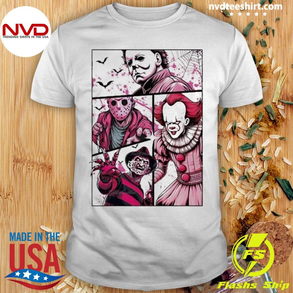 Horror Movies Breast Cancer Pink Series Halloween Shirt