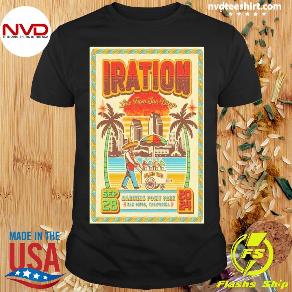 Iration September 28 2024 Live In Mariners Point Park San Diego CA Band Tour Wall Shirt