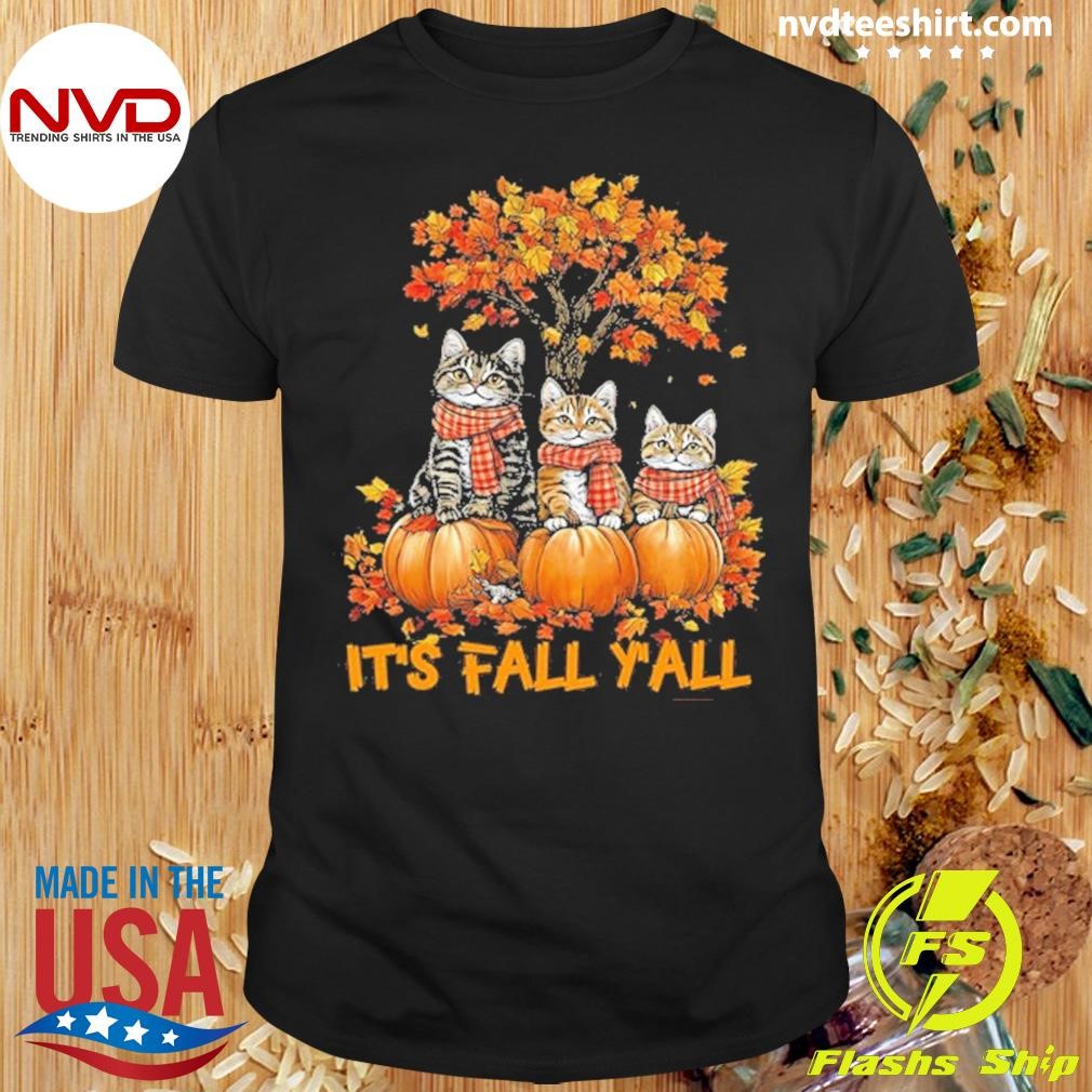 It's Fall Y'all, Thankful Gift For Cat Lovers, Cat Owners Shirt