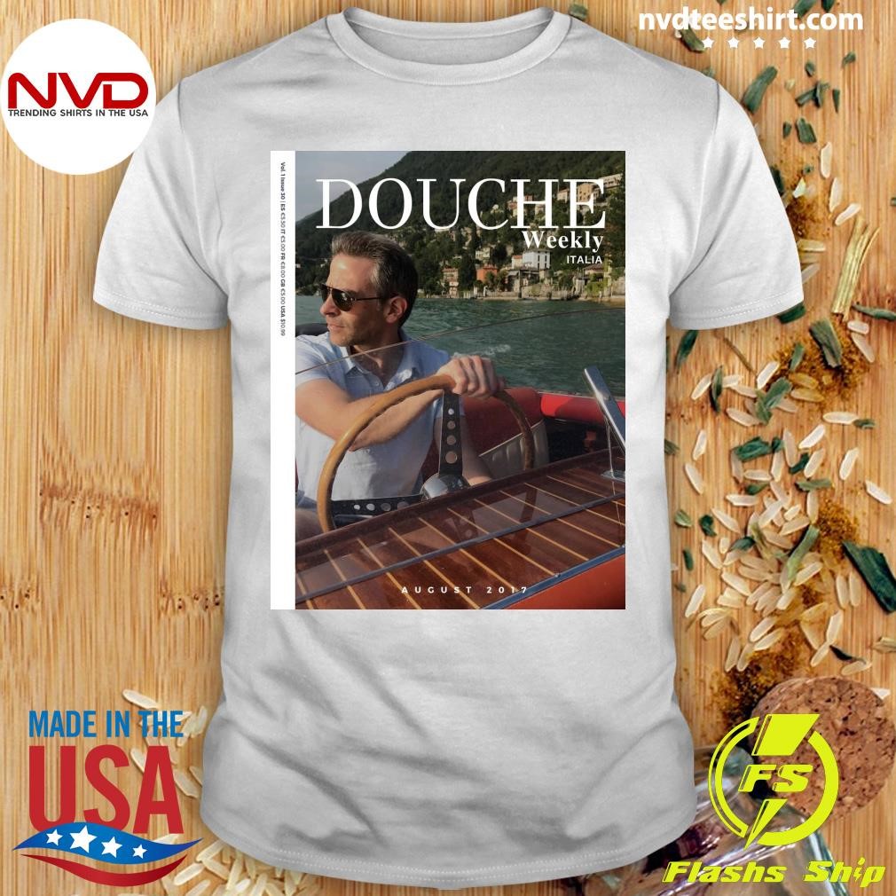 Jordan Schlansky on the cover of Douche Weekly Shirt