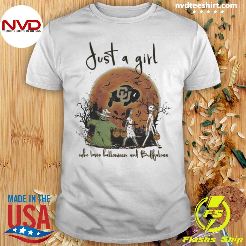 Just A Girl Who Love Halloween And Colorado Buffaloes Football 2024 Shirt