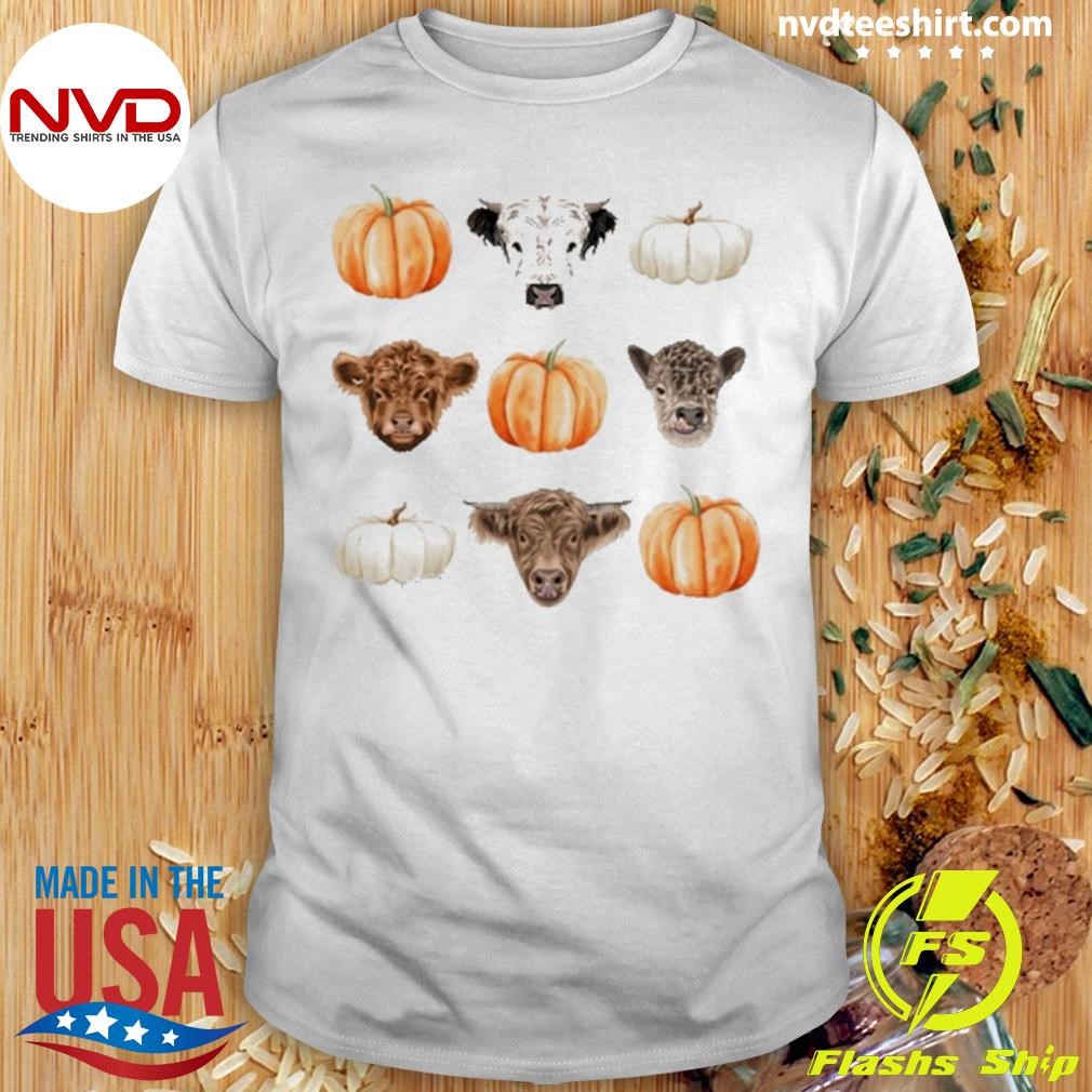 Katie Van Slyke Mini Cows And Pumpkin Shirt